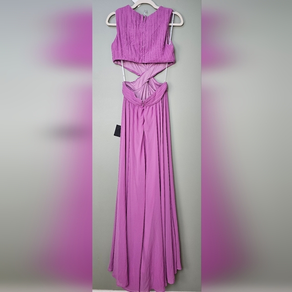 Lulus Vivid Imagination Lilac Cutout Maxi Dress, Size Medium - Picture 12 of 13